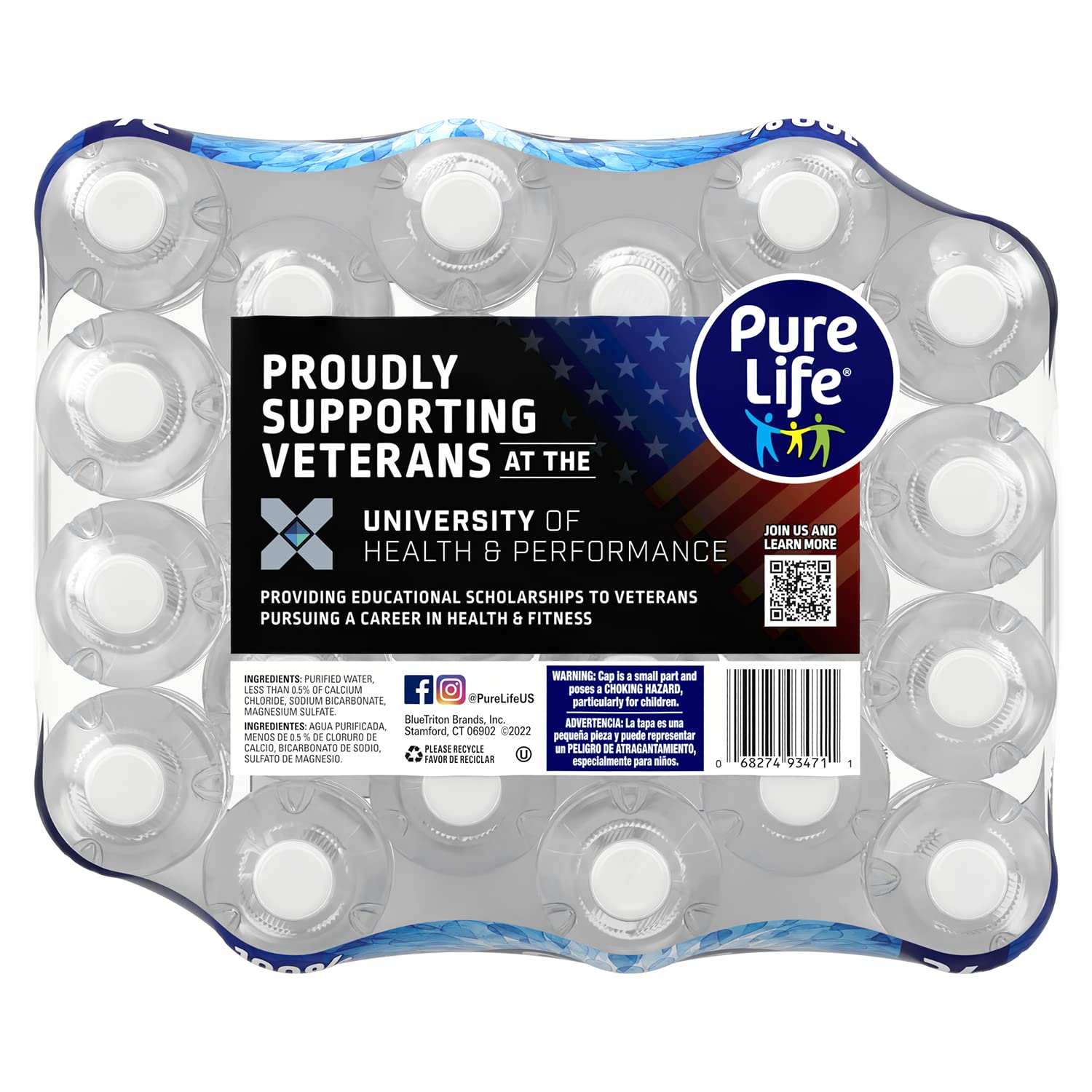 Pure Life, Purified Water, 16.9 Fl Oz, Plastic Bottled Water, 24 Pack