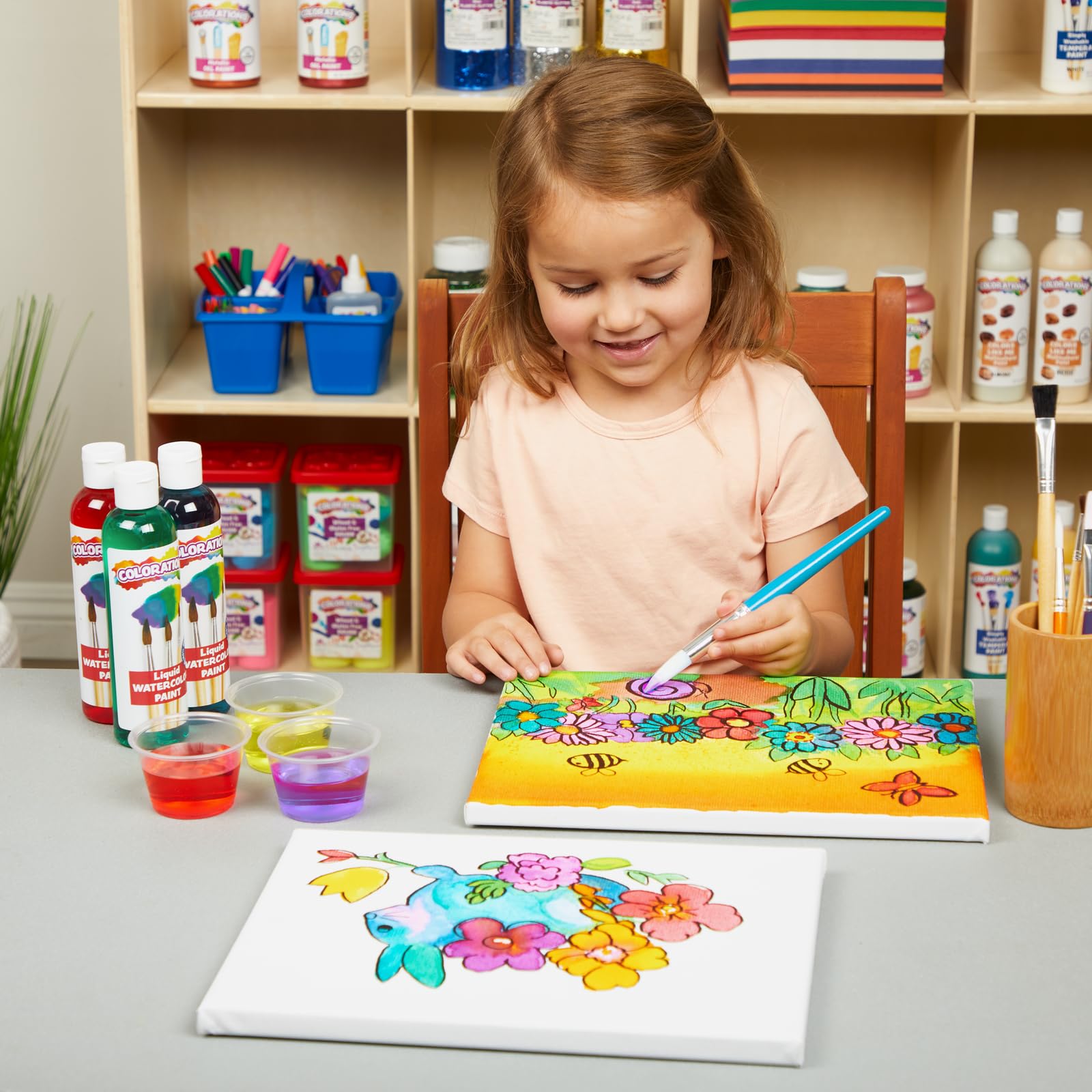 Colorations Paraben-Free Glitter Liquid Watercolor Paint, Set of 8 Vibrant Colors, 8 fl oz, Non-Toxic and Made in The USA