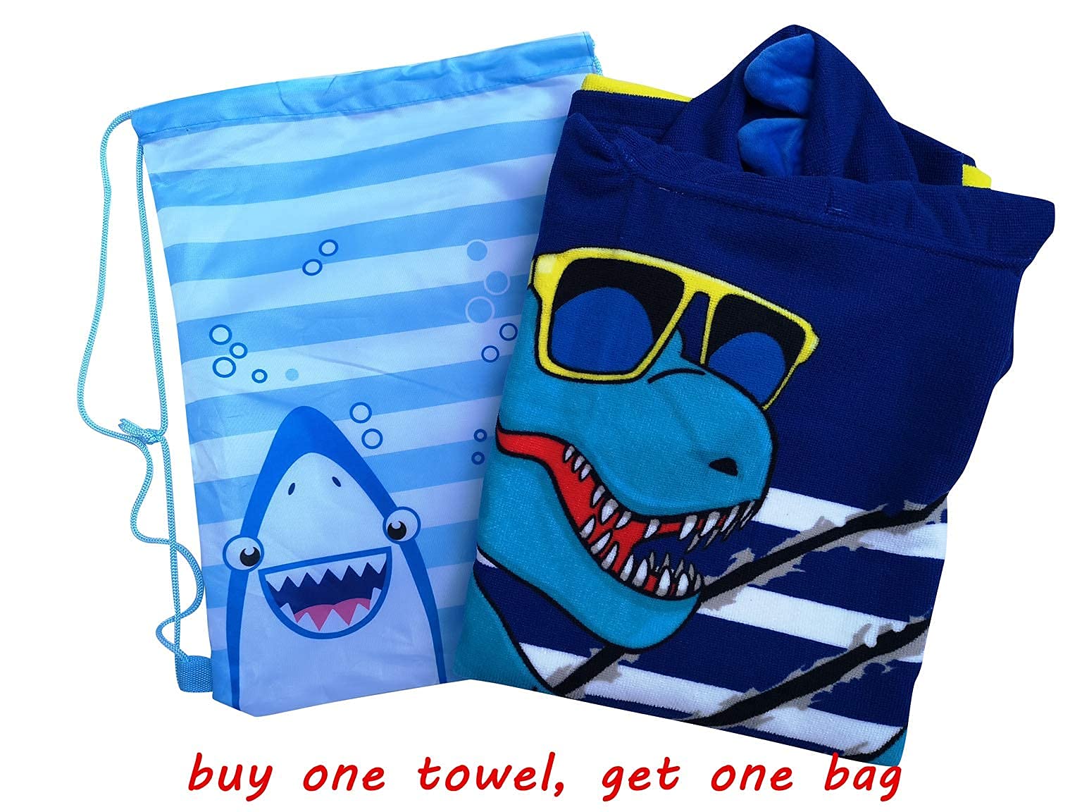 Soft Microfiber Swim Cover-ups for 3 to 10 Years Old Kids Hooded Bath Beach Poncho Towels (Alligator, Fits 3-10 Years)