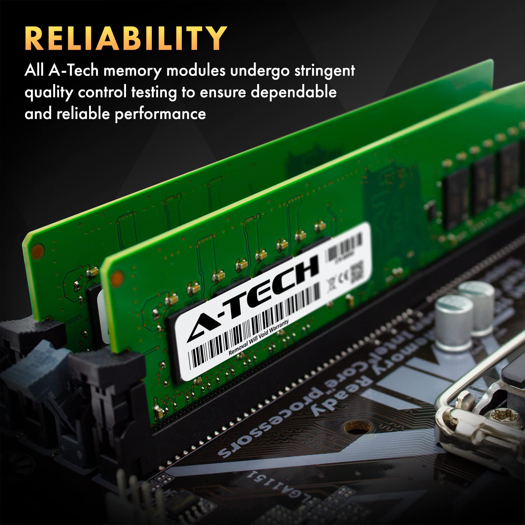 A-Tech 8GB DDR4 3200 MHz UDIMM PC4-25600 (PC4-3200AA) CL22 DIMM Non-ECC Desktop RAM Memory Module