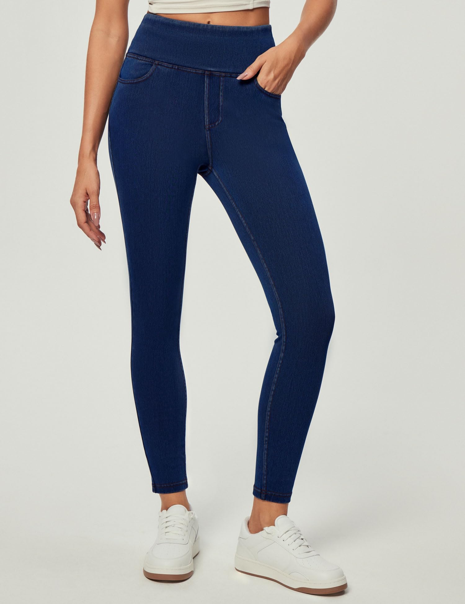 Heathyoga Stretchy Jeans for Women Trendy High Waist Pull On Jeggings Tummy Control Womens Skinny Jeans Leggings with Pockets