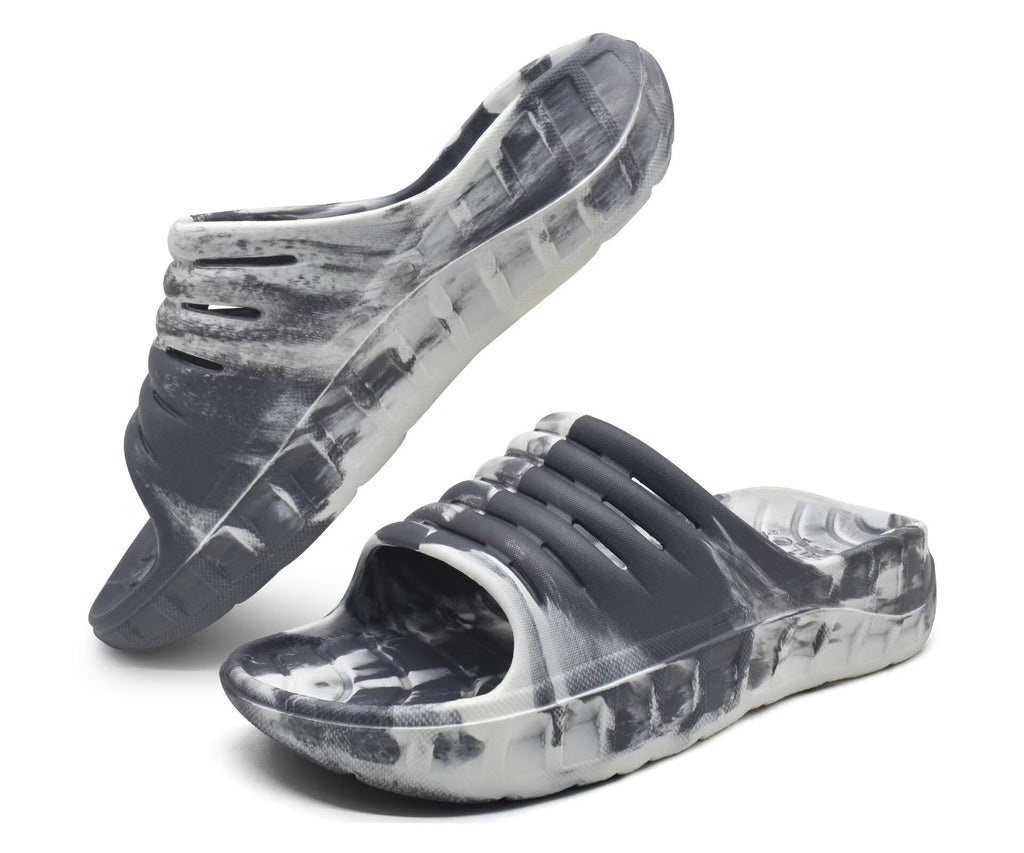 GPOS Mens Sport Recovery Sandals Plantar Fasciitis Thick Cushion Slides Sandals Lightweight Comfort Orthotic Slippers