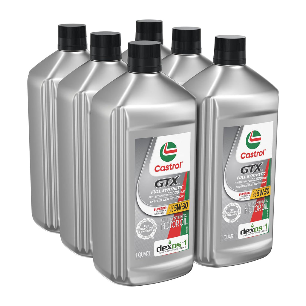 Castrol GTX Full Synthetic 5W-30 Motor Oil, 1 Quart, Pack of 6