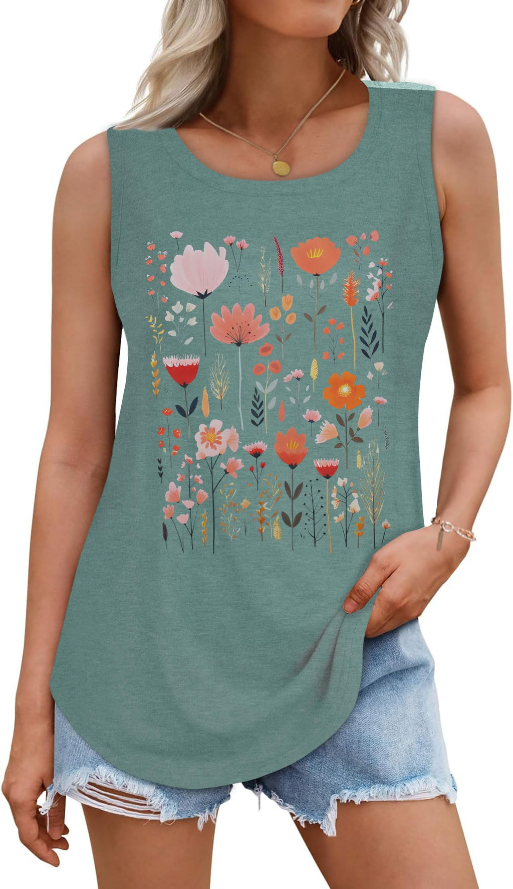rosemia Tank Tops for Women Summer Sleeveless Casual Loose Fit Tunic Tops 2026