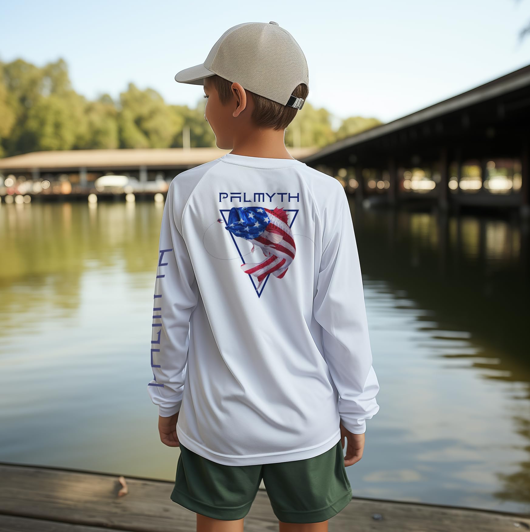 Palmyth Boys Fishing Shirt Youth Long Sleeve T-Shirt UPF 50+ Sun Protection