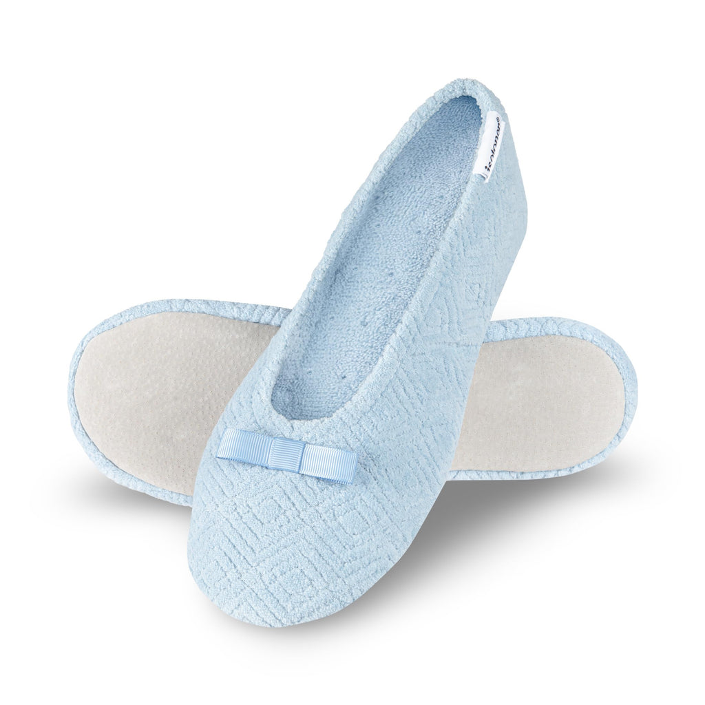 isotoner Women's Diamond Microterry Ballerina Slippers