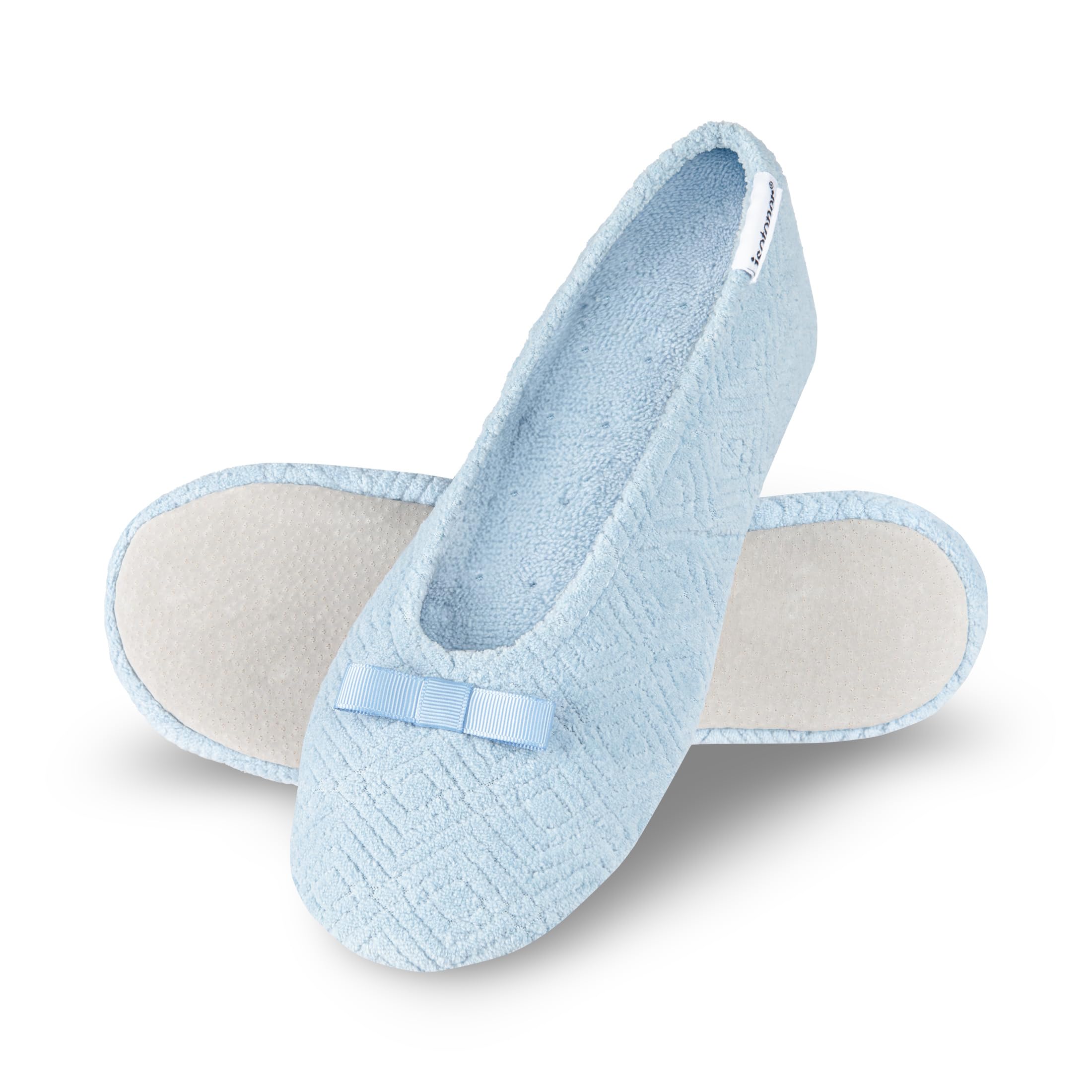 isotoner Women's Diamond Microterry Ballerina Slippers