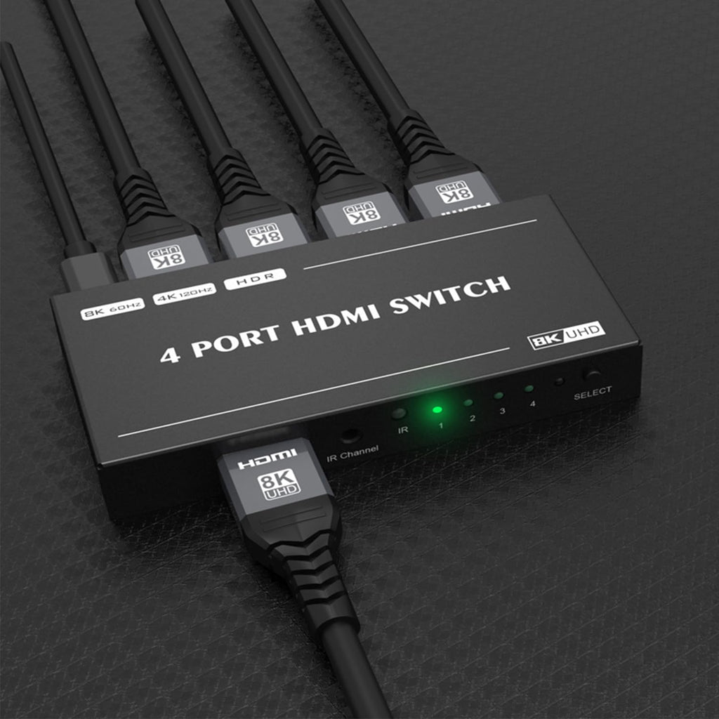 HDMI 2.1 Bi-Directional Switch Ultra HD 8K HDMI Switcher 2 in 1 Out/ 1 in 2 Out HDMI Switch Supports 8K@60Hz/ 4K@120Hz 48Gbps Compatible with Switch/Switch OLED PS5/4 Xbox Roku Apple TV Fire TV Stick