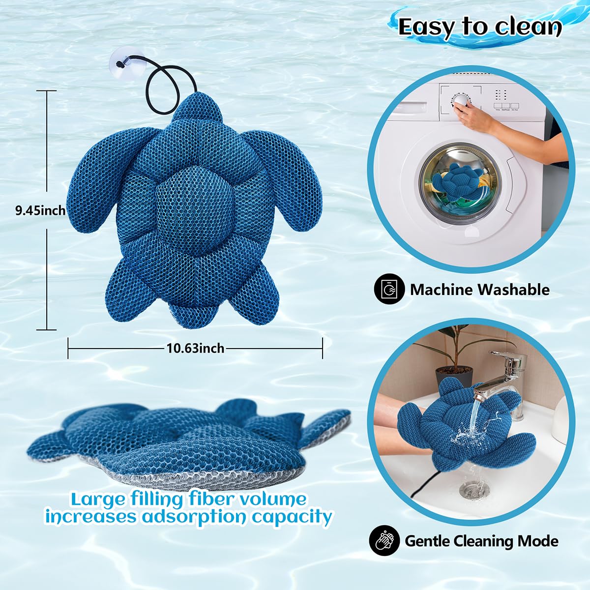 Quttisay Hot Tub Scum Absorber for Spa Hot Tub,Hot Tub Accessories for Adults,Hot Tub Sponge.Hot Tub Oil Absorbing Sponge for Spa & Pool Cleaner,Hot Tub Turtle Scum Absorber Keeps Water Clean,1 Pack