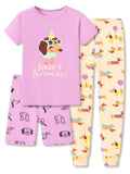 Topgal Little & Big Girls Cotton Knit Pajama 3-Piece Shorts Pants Summer PJ Set Size 4-14