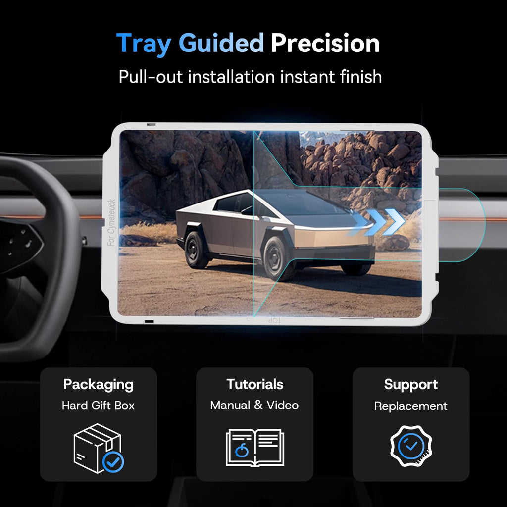 8" Rear Screen Protector for Tesla Model Y Juniper/Model 3 Highland, [HD & No-edge Gaps & 9H] Tempered Glass Screen Protector with Alignment Frame for Tesla Model 3/Y Accessories, Glossy