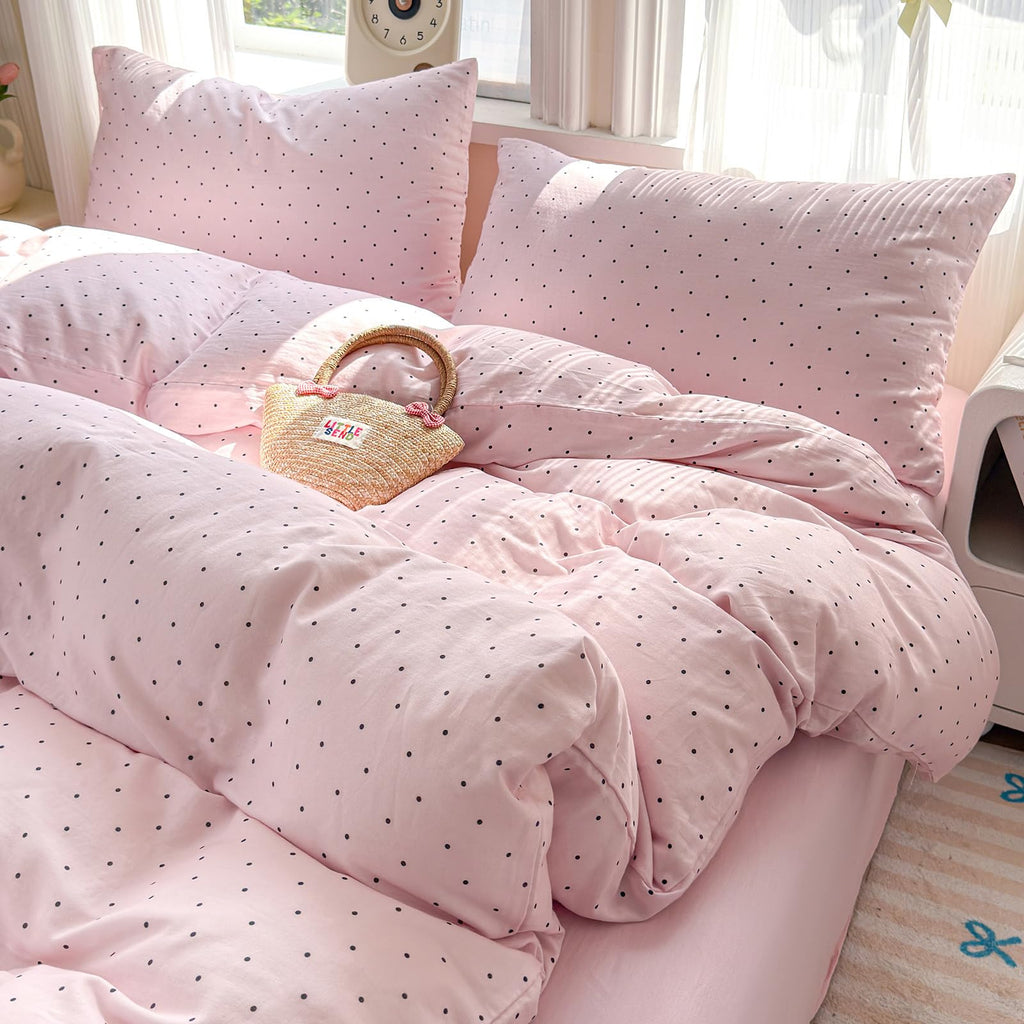 Pink Flower Duvet Cover Twin Chic Floral Print Ruffle Duvet Cover Cotton Lace Comforter Cover Country Style Floral Bedding Set Romantic Ruffle Comforter Cover Flower Bedding Cover with 2 Pillowcases