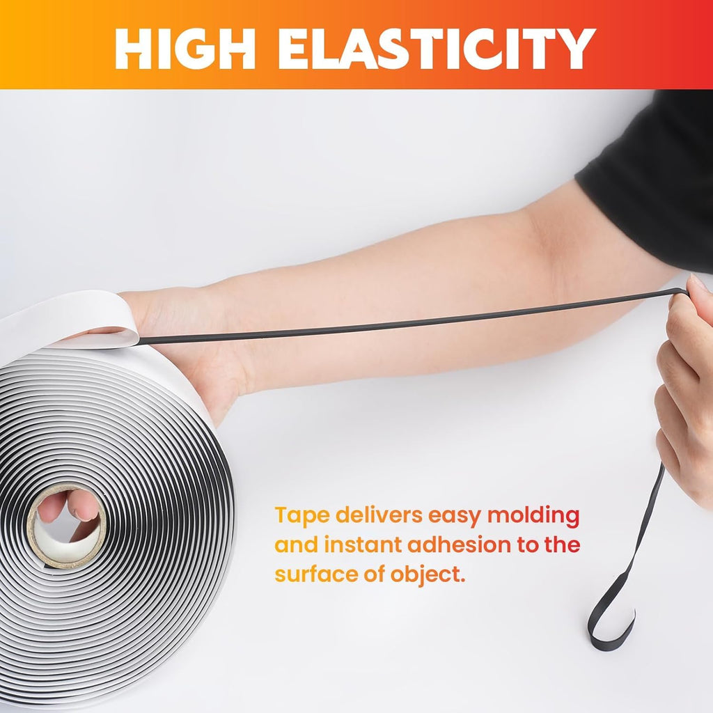 LLPT Butyl Tape Black 1 Inch x 33Ft Tight Seal for Leak Proof EPDM RV Repair Window Glass Boat Sealing Roof Pipe Patching(BST233)