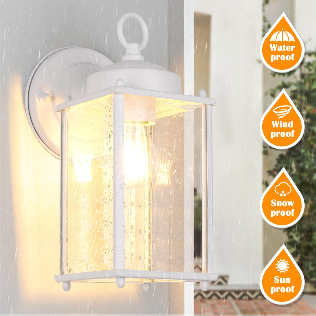 MATAMEYE Outdoor Wall Lantern, Exterior Dark Chocolate Waterproof Wall Sconce Lighting Fixture, Front Door Wall Lamp with Clear Beveled Glass, 2 Pack