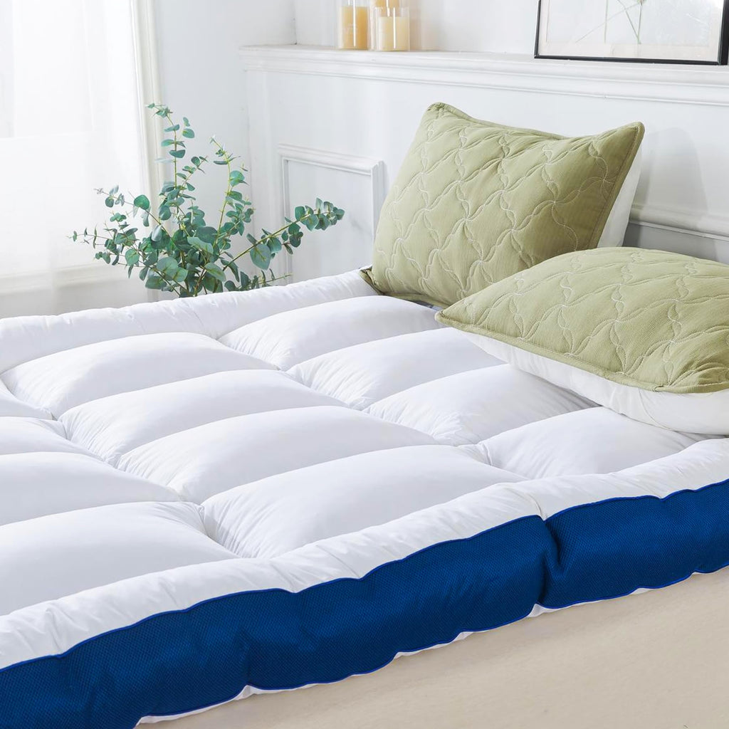 WhatsBedding 5 Inch Twin Mattress Topper for Back Pain Relief, Filled with Breathable & Soft Memory Foam Pillow Top,4 Elastic Straps