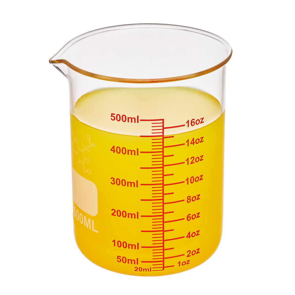 High Borosilicate Glass Measuring Cup-V-Shaped Spout，Glass Measuring Beaker for Kitchen or Restaurant, Easy to Read, 30 ML (1 Oz)-Pack of 2