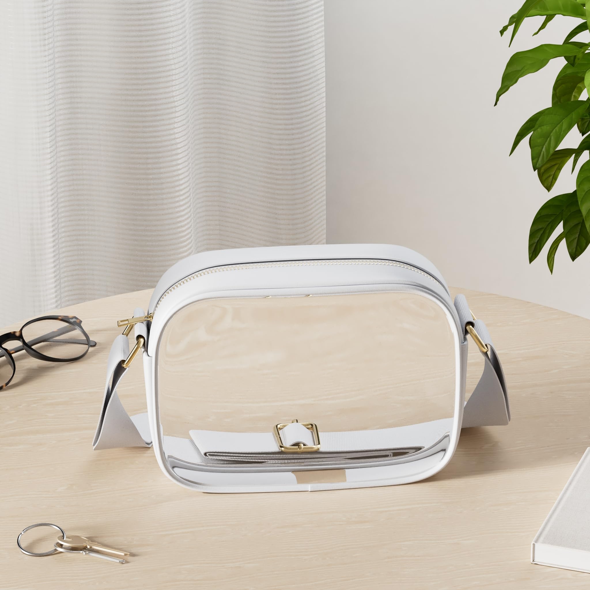 KETIEE Clear Crossbody Bag, Stadium Approved Clear Purse Bag for Concerts Sports Events Festivals