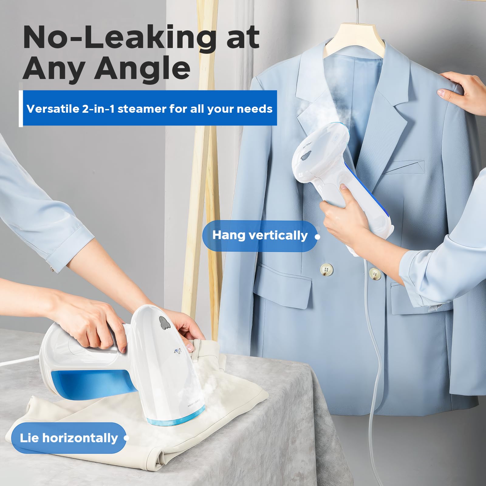 Bear Steamer for Clothes, 1300W 25s Heat-Up Clothes Steamer with 230ml Tank | Essential Oil Compatible,20g/min Steam Rate,Handheld 2-in-1 Steam&Iron,Fabric Wrinkle Remover for Home&Travel,Includes Brush
