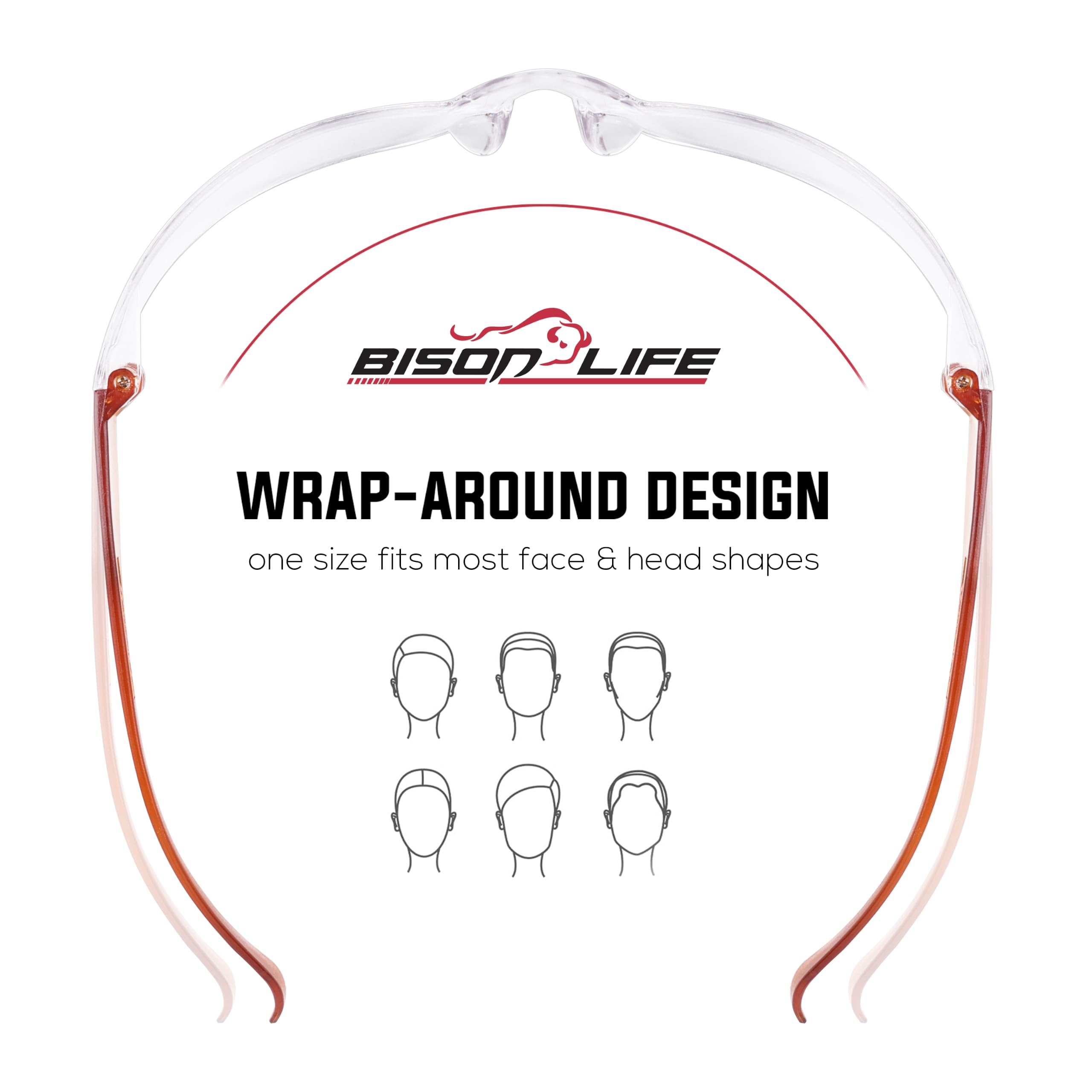 BISON LIFE Clear Safety Glasses – ANSI Z87.1 Certified Scratch & Impact Resistant Eye Protection Goggles for Men & Women