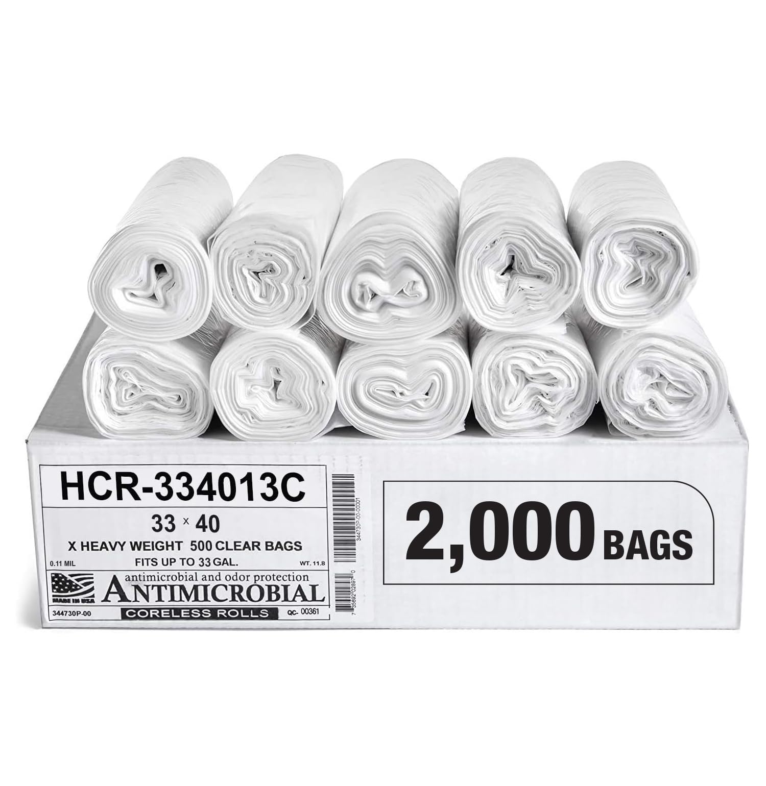 Aluf Plastics High Density Trash Bags, 10 Gallon, 4000 Count, 6 Micron (eq), 24" x 24", Black, for Bathroom, Office, Industrial, Commercial, Janitorial, Municipal, Recycling