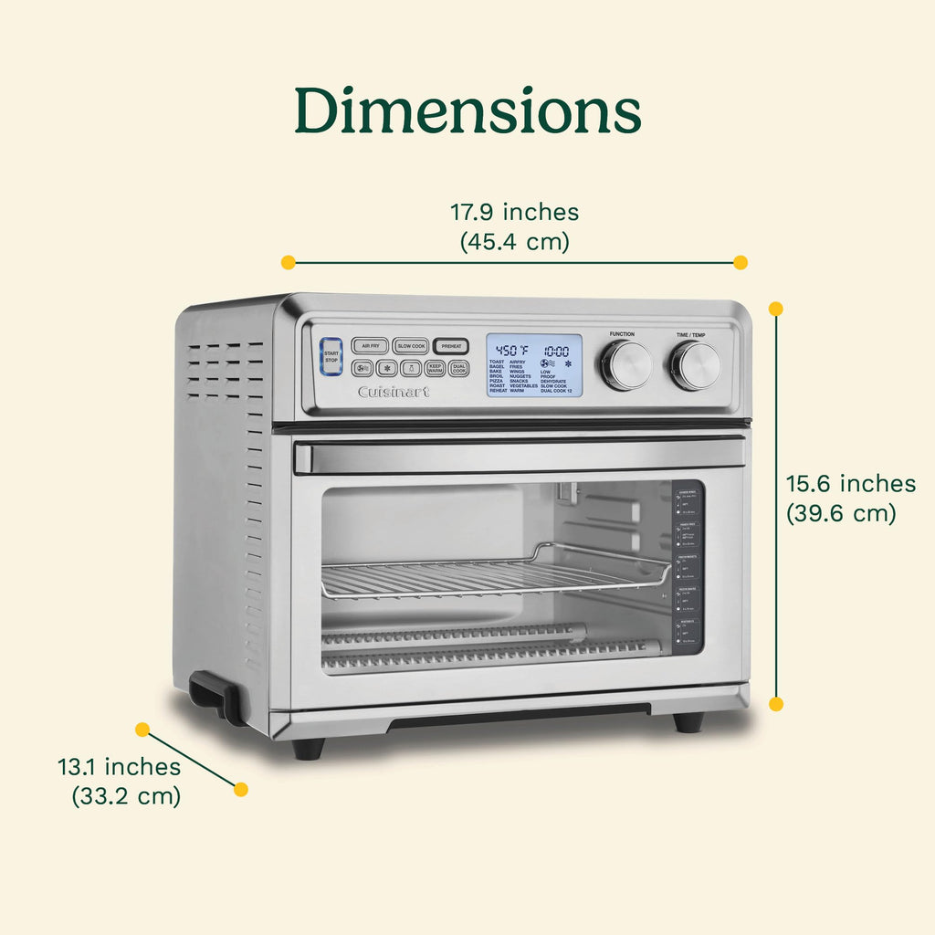 Cuisinart Air Fryer + Convection Toaster Oven, 8-1 Oven with Bake, Grill, Broil & Warm Options, Stainless Steel (TOA-70C)