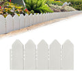 Garden Edging Border Kit 6.7 in Tall Decorative Double-Sided Wood-Look Fence Garden Border, Flower Bed Edging with 20 Anchoring Spikes, 9.3 Foot Kit (White)