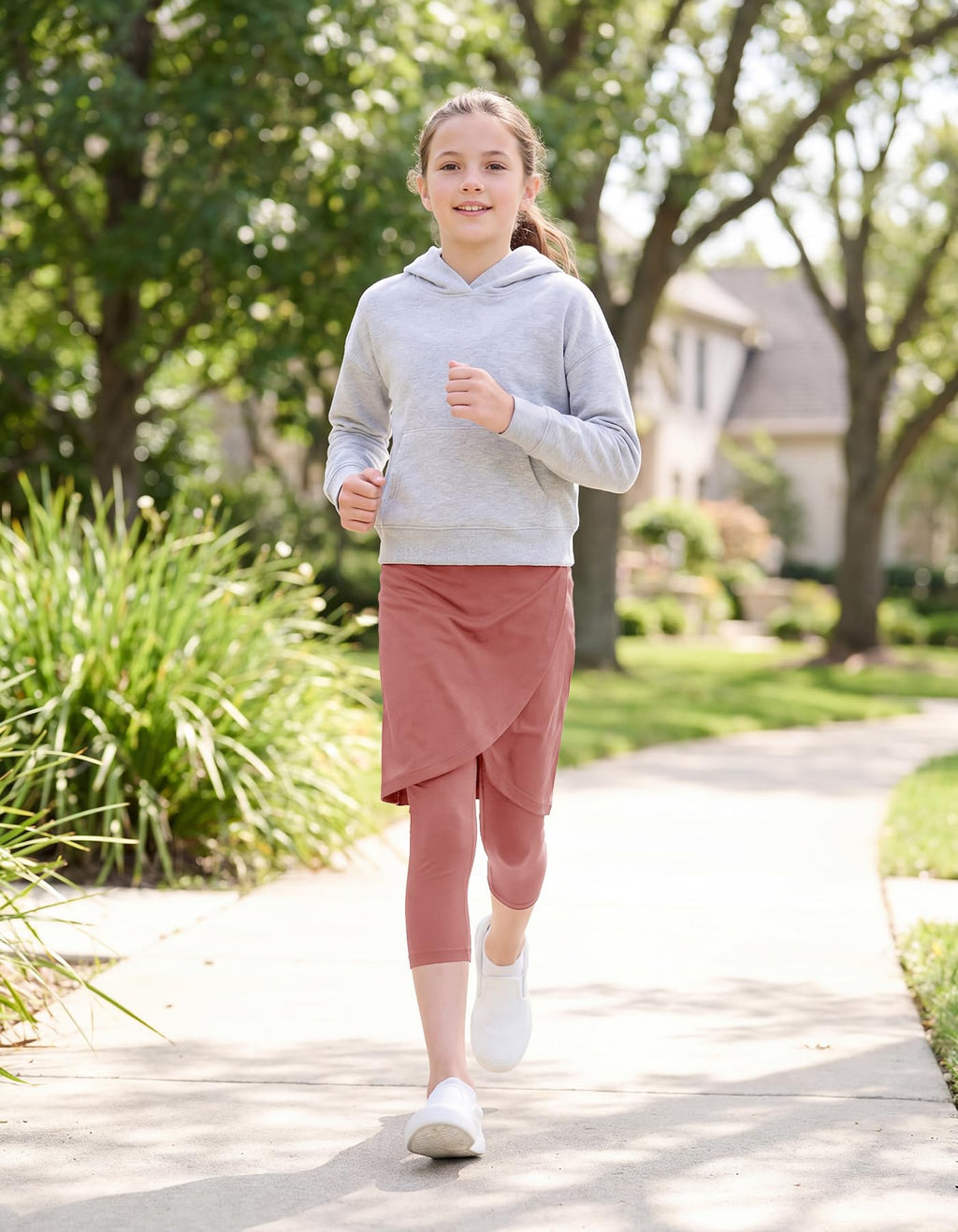 CharmWM Girls High Elastic Waist Capri Pants Kids Cute Active Golf Tennis Skorts Leggings Skirts Trousers