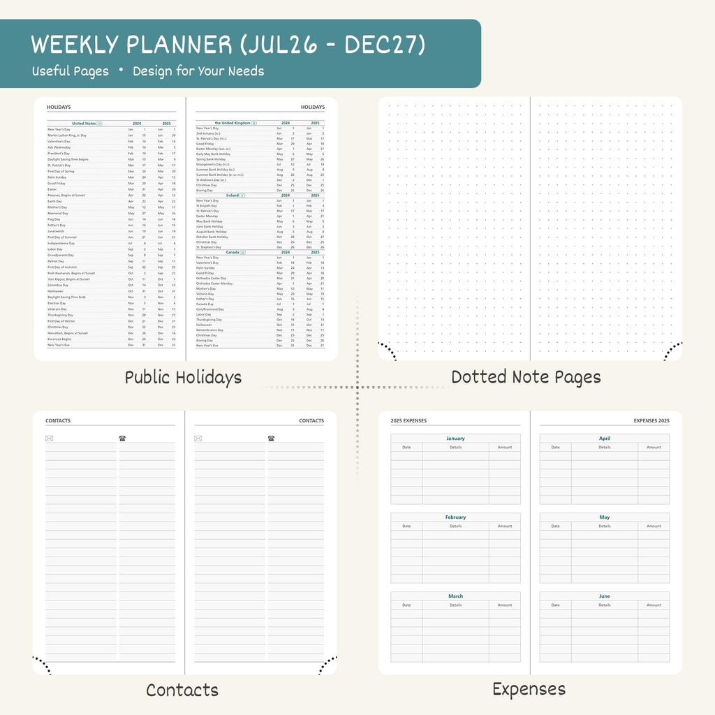 BEZEND Pocket Planner 2026-2027 Weekly and Monthly (3.5" x 6") 18 Months Small Academic Calendar (Jul 26-Dec 27) Ideal for Students, Work & Home, Storage Pocket, PU Leather Hardcover -Black