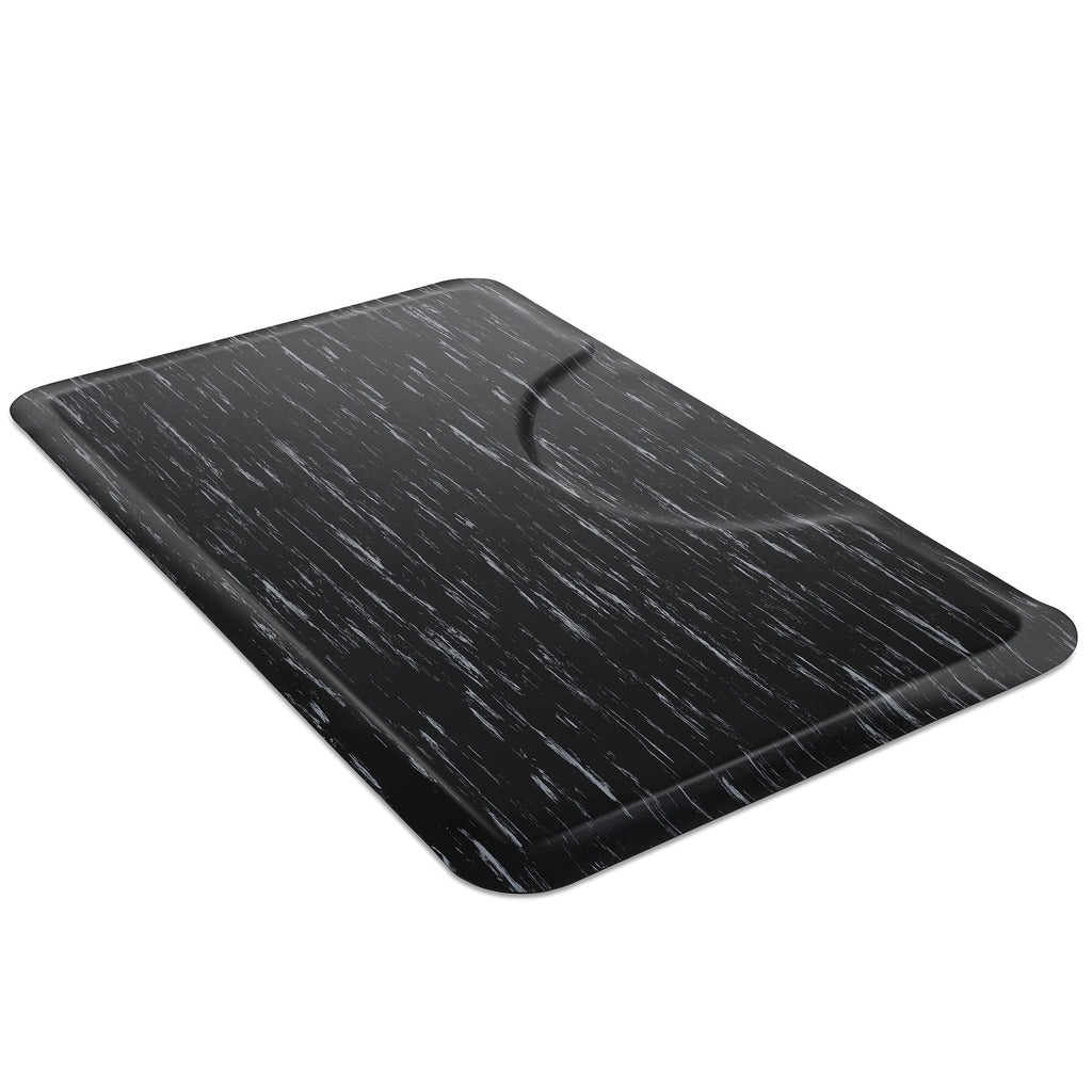 Saloniture 3 ft. x 5 ft. Salon & Barber Shop Chair Anti-Fatigue Floor Mat - Black Rectangle - 1/2 in. Thick