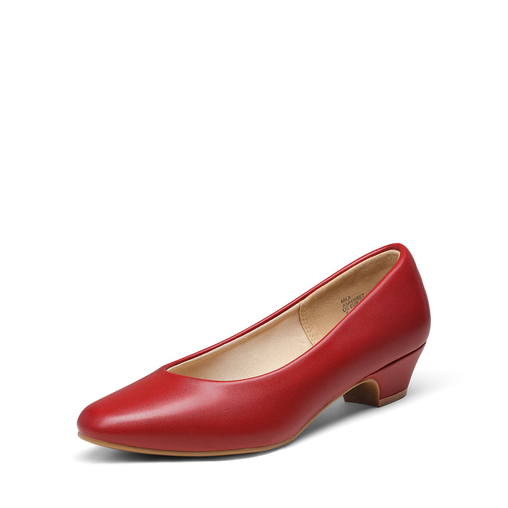DREAM PAIRS Women's Mila Low Chunky Heel Pump Shoes