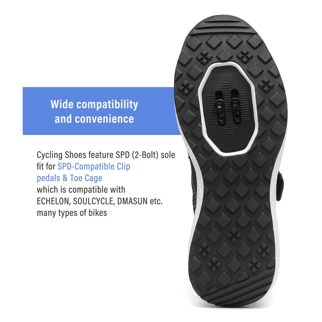 Kyedoo Men‘s Indoor Cycling Shoes Compatible with SPD Cleats, Comfortable Walkable Bike Shoes, Cleats Included