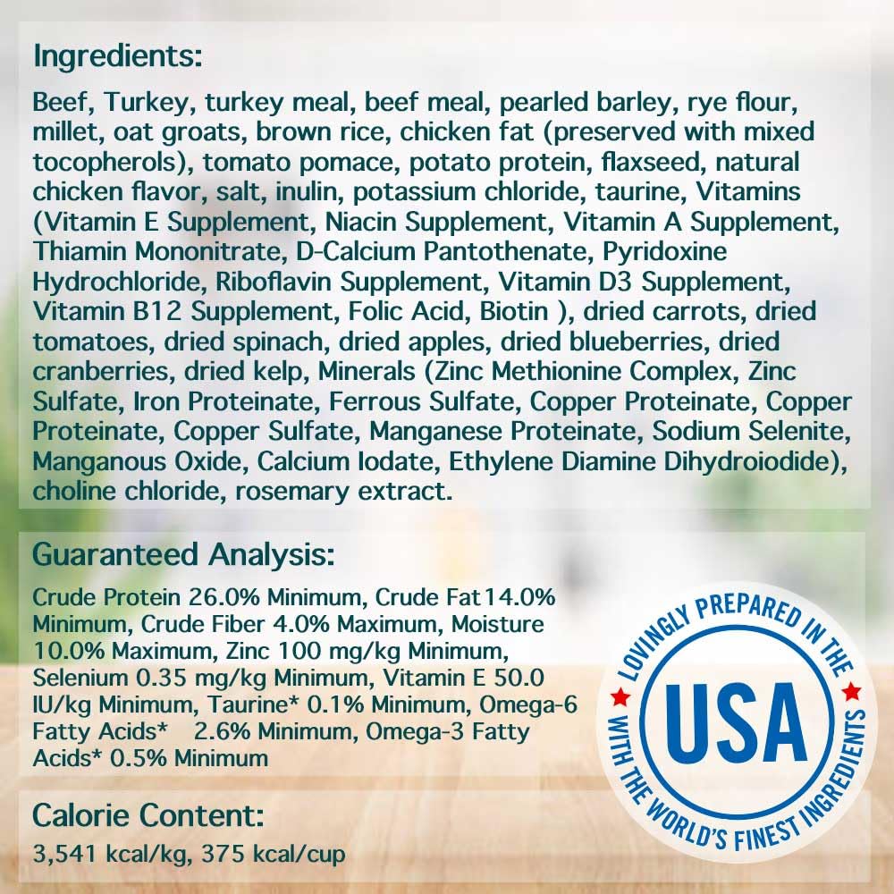 Chicken Soup for The Soul All Natural Premium Small Bites Adult Dry Dog Food, Real Meat First Ingredient, No by-Products, Supports Gut & Immune Health, Beef & Brown Rice, 13.5lb