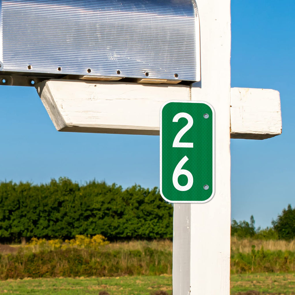 911 Address Number Sign, Custom Emergency Reflective Mailbox Sign, Visible Day & Night, Ideal for Driveway, Multi Unit Buildings and House, 6x12 Inches, 3M EGP Reflective .040 Aluminum, Fade Resistant,