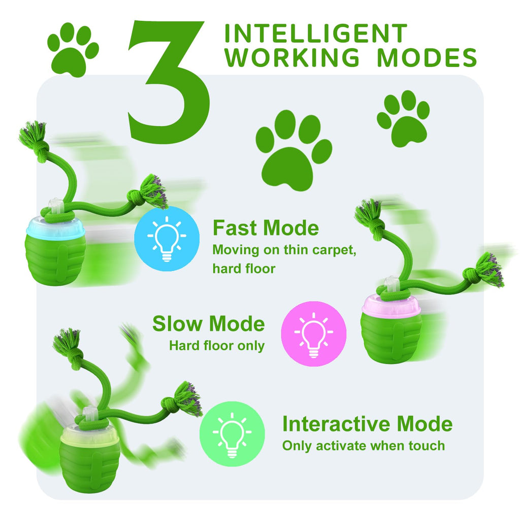 Interactive Dog Toy, [Newly Upgraded] Motion Activated Rolling Squeaky Ball for Medium/Large Dogs, Automatic Moving Dogs Ball for Boredom, USB Rechargeable(Cyan)