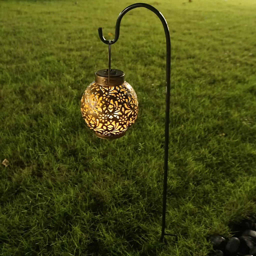 EXCMARK Shepherd Hook Adjustable Height 32/24/16’’ 1/2 inch Thick Use at Weddings, Hanging Solar Lights, Lanterns, Bird Feeders, Metal Hanger Hook (Black,32inch). U.S. Patent.