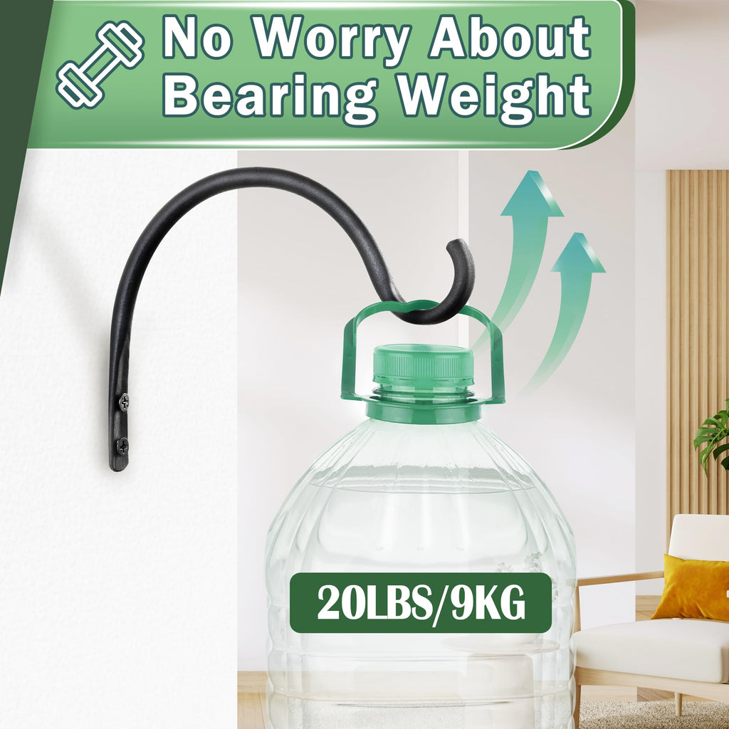 Qiang Ni Heavy-Duty Plant Hanger - 16 Inch 80lbs Metal Wall Mount Plant Bracket for Indoor Outdoor Hanging Bird Feeders, Flower Baskets, Lanterns