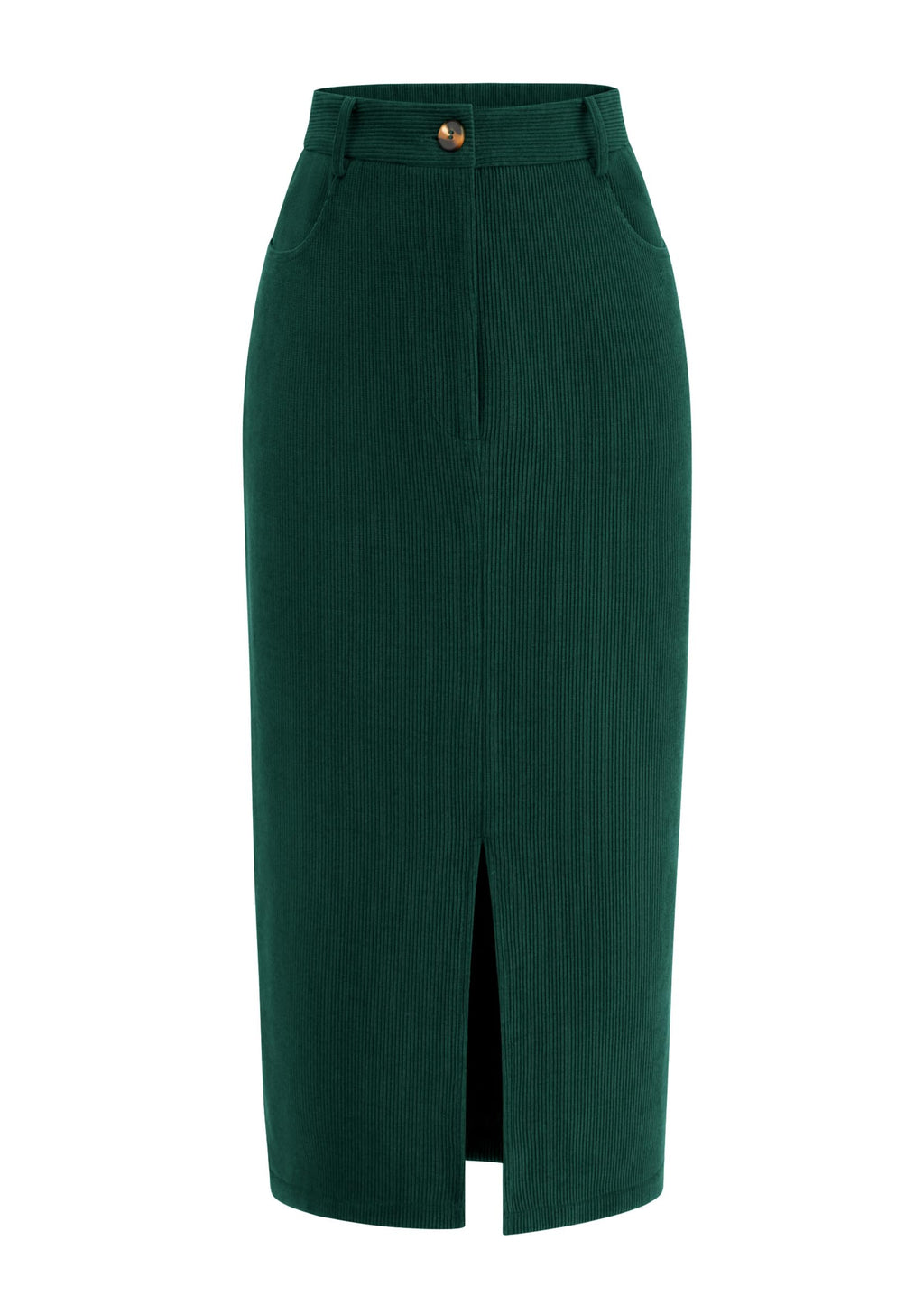 PRETTYGARDEN Corduroy Skirt Women Fall Midi Pencil Skirts | High Waisted Fashion Bottoms, Trendy Front Slit, Pockets, Comfy Dressy Clothes for Winter Casual Outings, Date Nights & Work