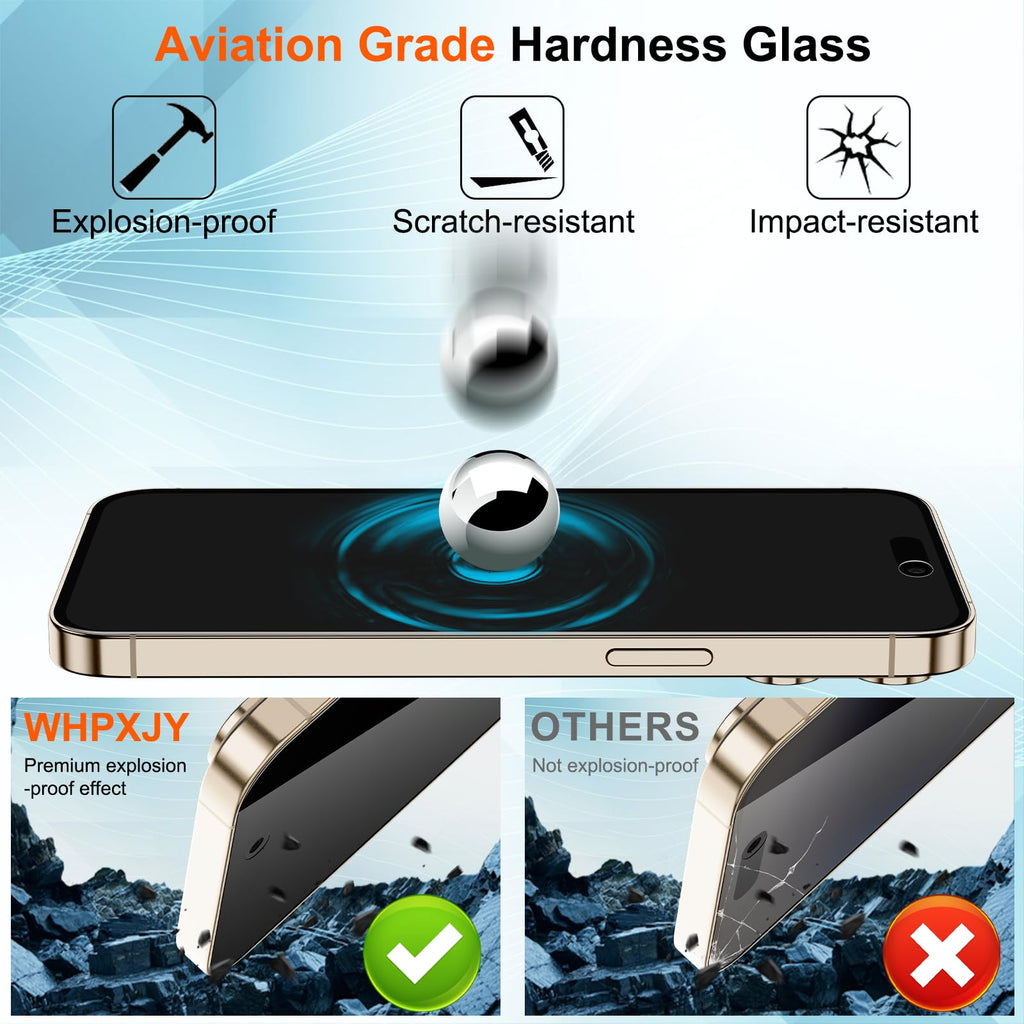 WHPXJY Privacy Screen Protector for iPhone 11 Pro Max & iPhone Xs Max (2 Pack), Tempered Glass Film with 28° Privacy Protection, Anti-Scratch, Easy Installation, Bubble-Free (Not for iPhone 11)