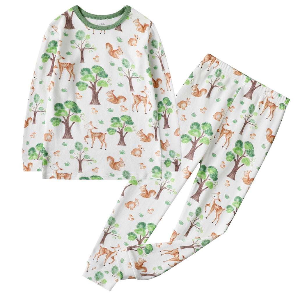 Owlivia 100% Organic Cotton Baby Long Sleeve Pajama Sets, Toddler Boy Girl 2-Piece Sleepwear