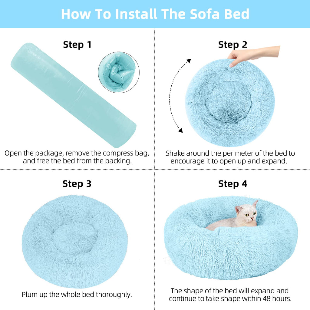 Nisrada Cat Beds for Indoor Cats,15.7 Inch Small Cats Beds, Washable-Round Pet Bed for Puppy and Kitten with Slip-Resistant Bottom