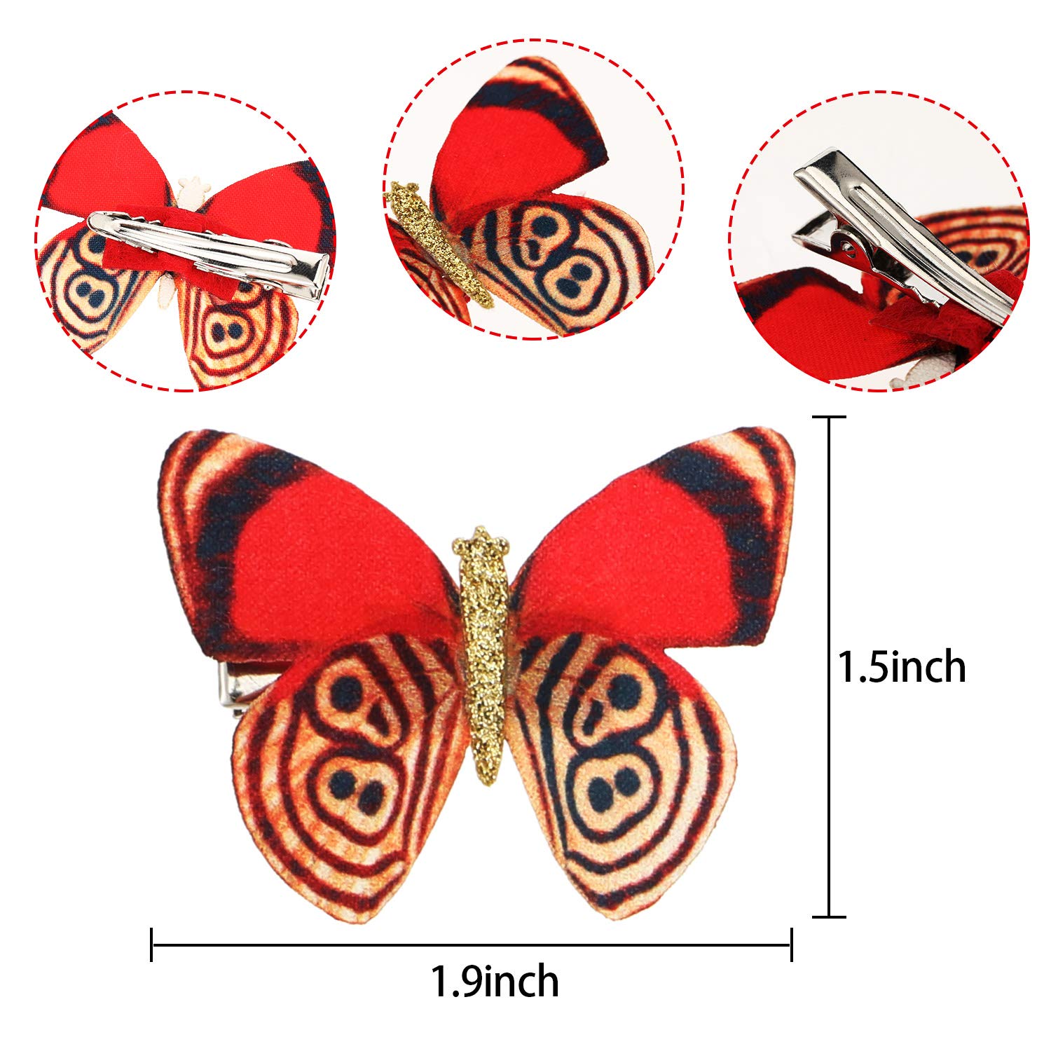 Boao 18 Pieces Glitter Butterfly Hair Clips for Girls Teens Women Hair Accessories (Bright Style)