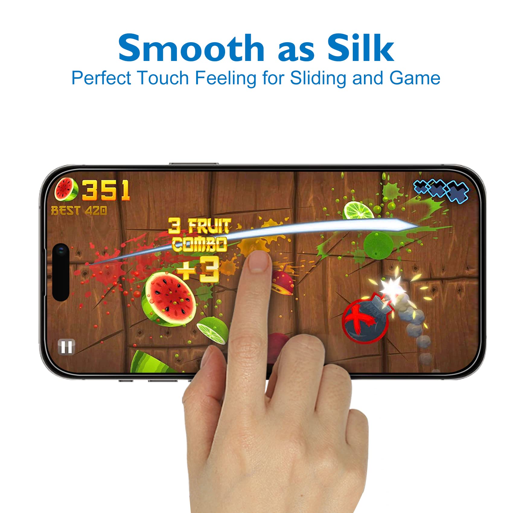 Mothca Matte Glass Screen Protector for iPhone 14 Pro Anti-Glare & Anti-Fingerprint Tempered Glass Clear Film Case Friendly Easy Install Bubble Free for iPhone 14 Pro 6.1-inch (2022)-Smooth as Silk