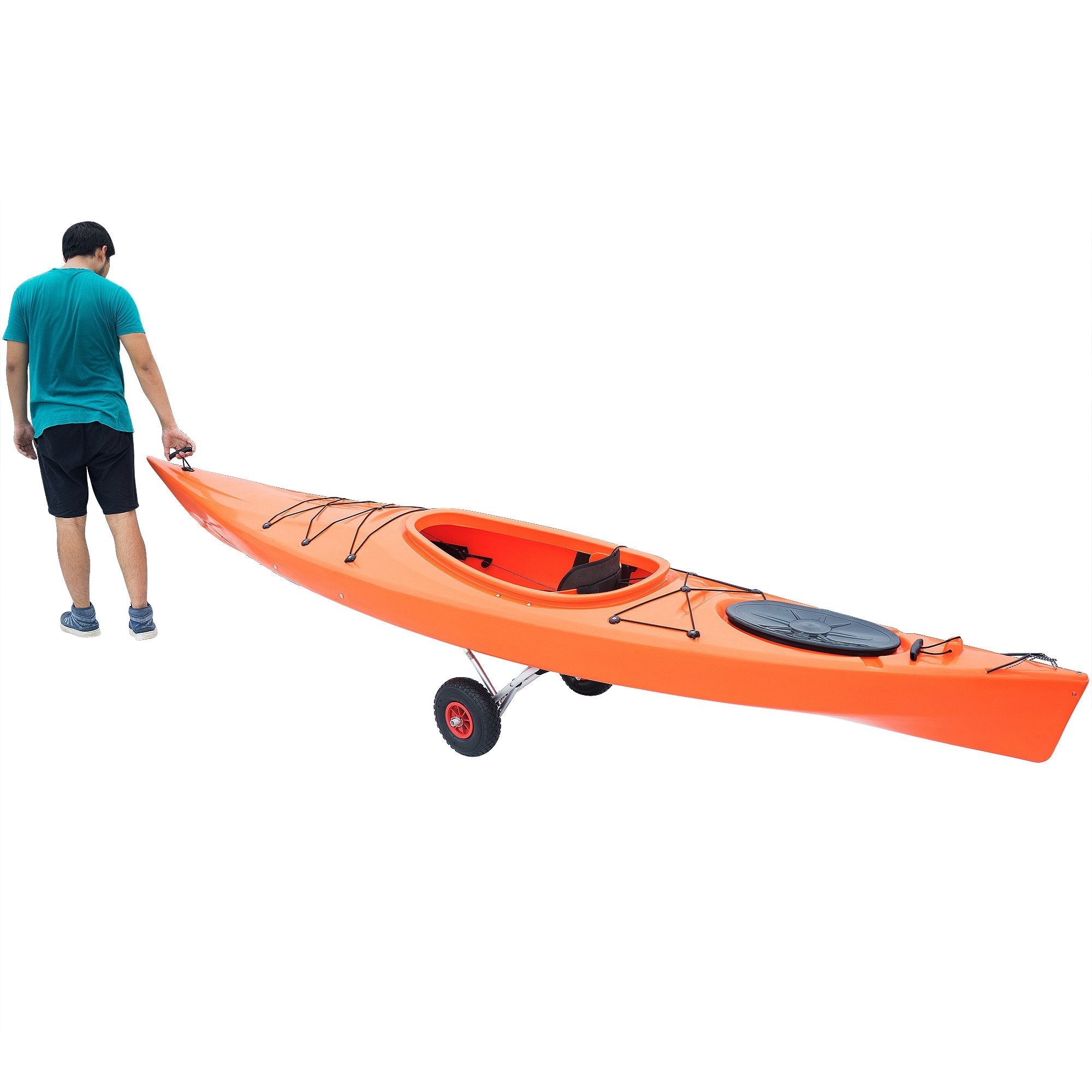 Kayak Cart - 140lb Capacity Canoe Dolly with Airless Tires, Aluminum Frame, and Straps for Small Watercraft - Kayak Accessories by RAD Sportz (Green)