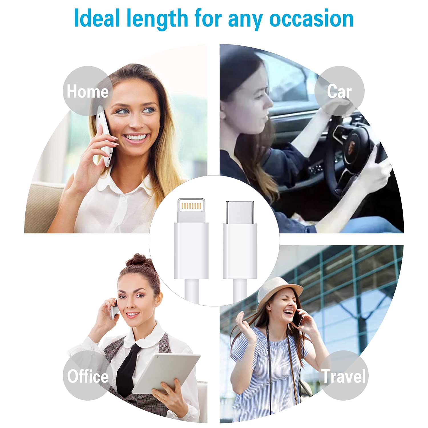 USB C to Lightning Cable 3Pack 3FT [MFi Certified] iPhone Fast Charger Cable USB-C Power Delivery Charging Cord for iPhone 14/13/12/12 PRO Max/12 Mini/11/11PRO/XS/Max/XR/X/8/8Plus/iPad, White