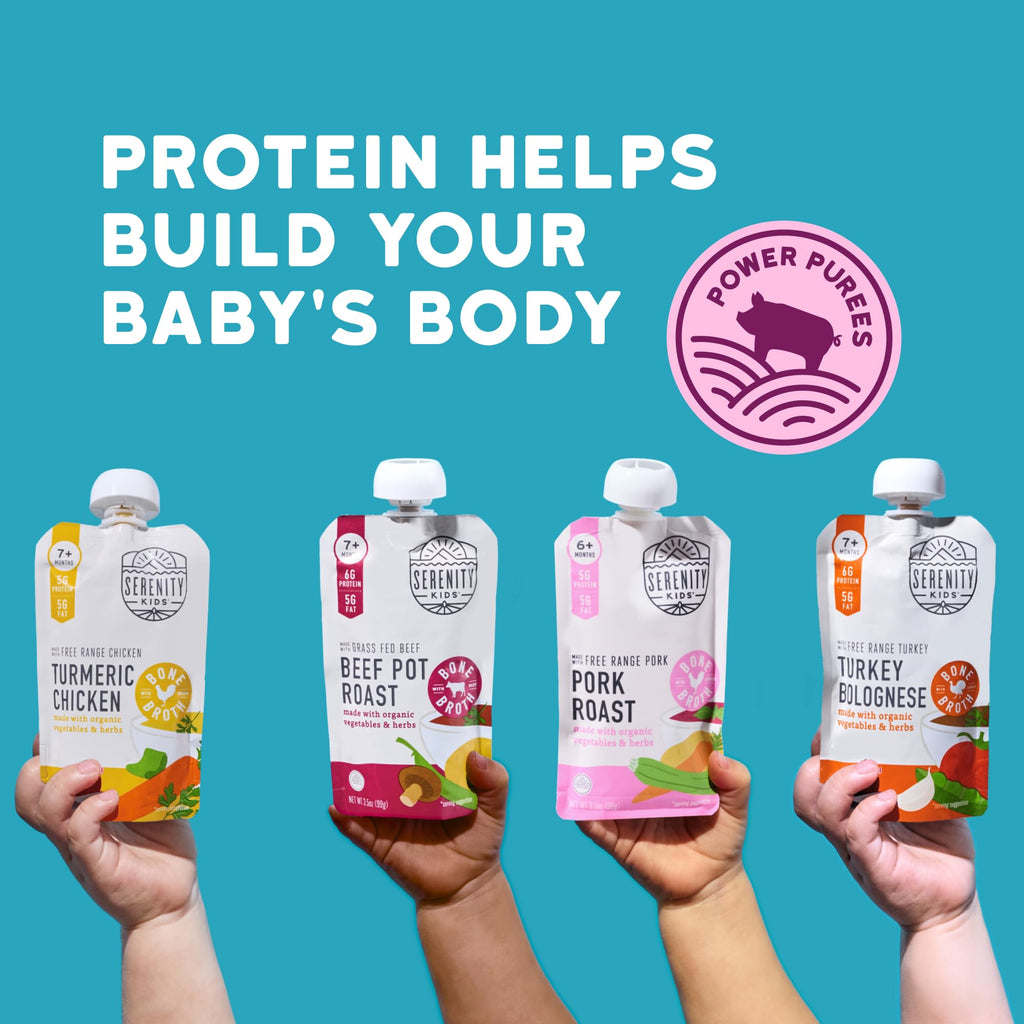 Serenity Kids Bone Broth Puree Made With Organic Veggies | Clean Label Project Purity Award Certified | 3.5 Ounce BPA-Free Pouch | Grass Fed Beef Pot Roast | 1 Count