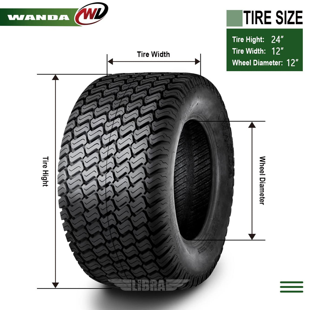WANDA 11x4-5 Zero Turn Lawn Mower Utility Cart Turf Tire 11x4x5 11x4.00-5/4 Ply - 13204