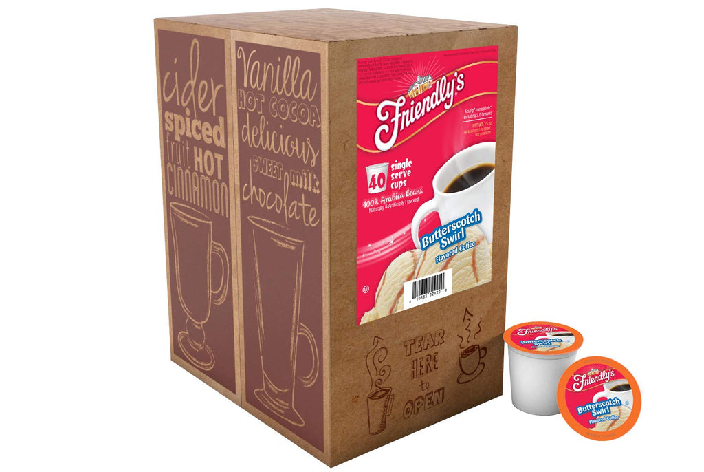 Friendly's Coffee Pods Assorted Flavored Ice Cream Variety Pack Compatible with Keurig K Cup Brewers, Assorted Variety Pack, 40 Count (Pack of 1)