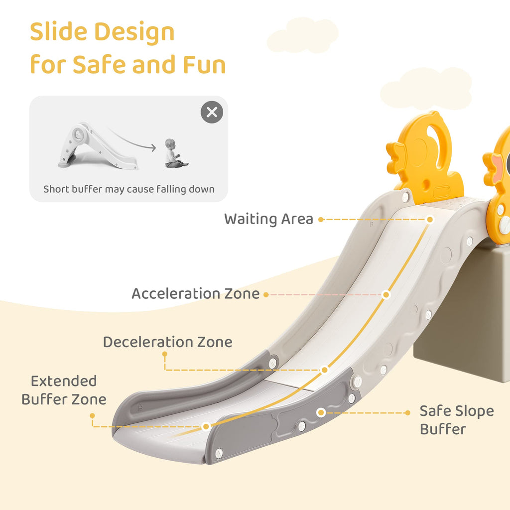 Indoor Kids Baby Couch Slide for Toddler 1-3, Sofa Slide Add-on Attachment for Bed Nugget Playgrounds, with Secure Base Guardrail, Gentle Slope Extended Buffer Zone, Fun Car Design, Blue
