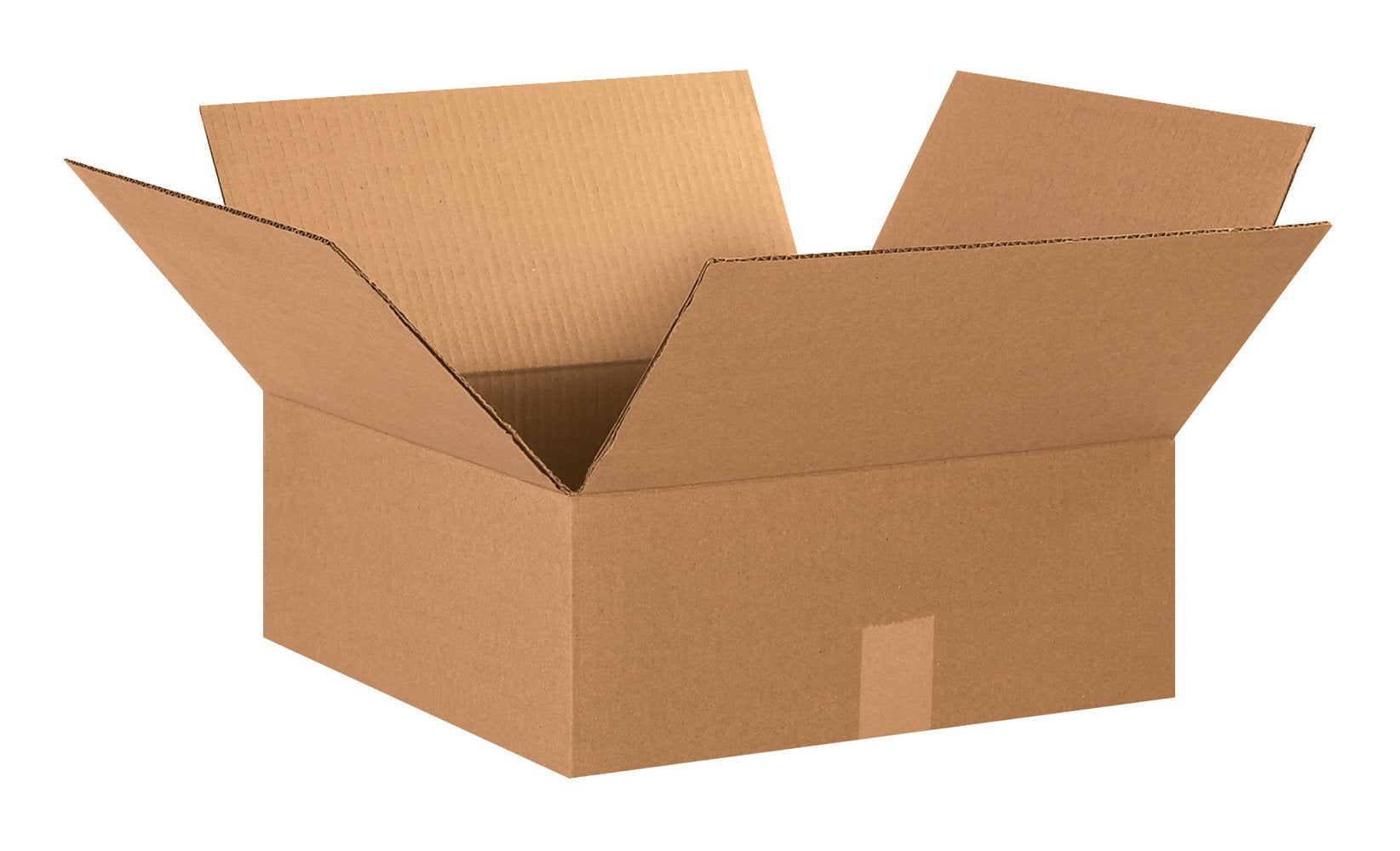 BOX USA 10103 Flat Corrugated Cardboard Box 10" L x 10" W x 3" H, Kraft, For Shipping, Packing and Moving (Pack of 25)