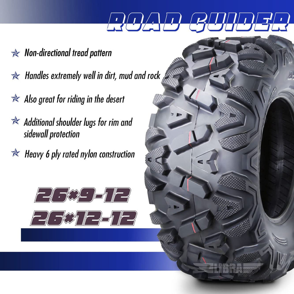 Roadguider ATV/UTV Tires 26x9-12 26x9x12 6PR 10277, Set 4 …